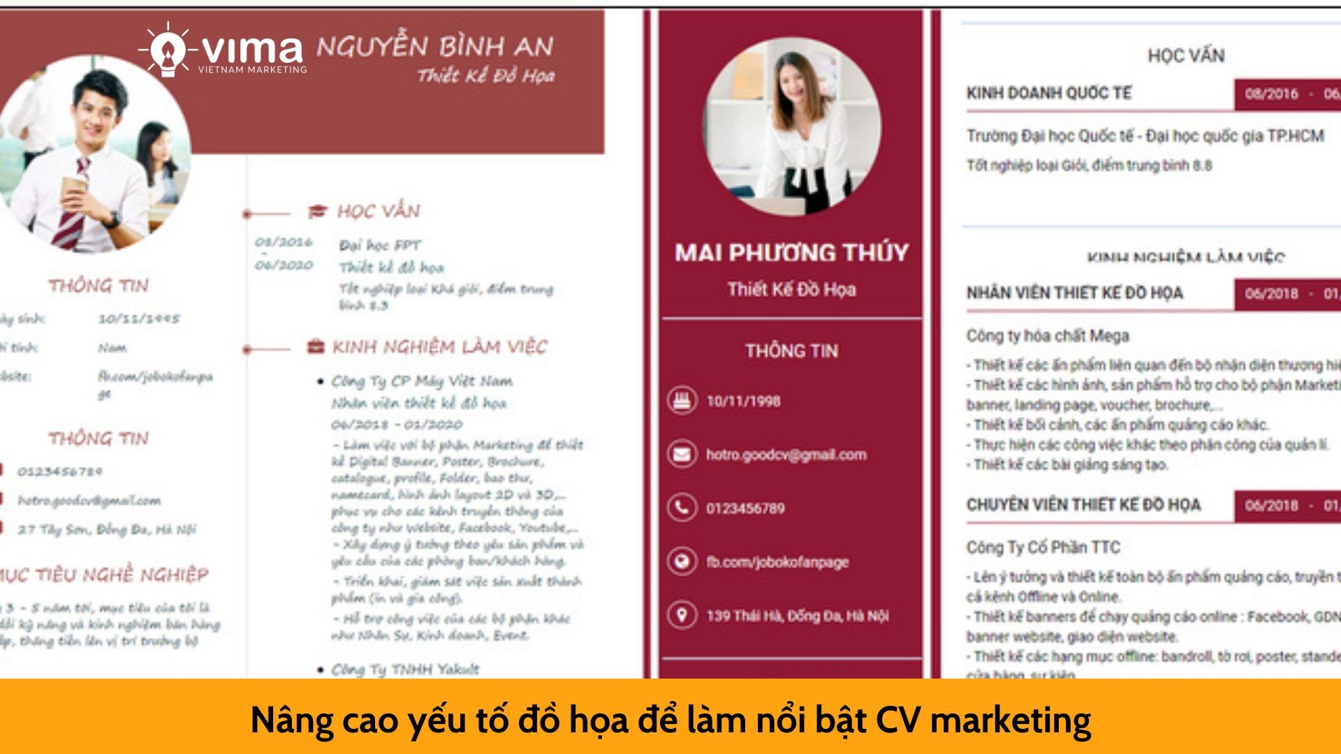 Nâng cao yếu tố đồ họa để làm nổi bật CV marketing