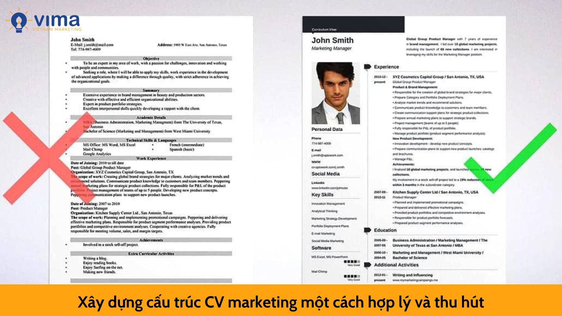 Xây dựng cấu trúc CV marketing một cách hợp lý và thu hút