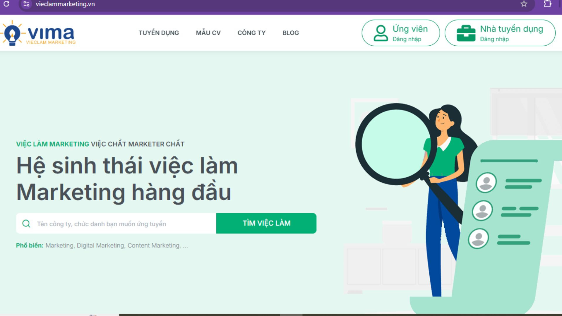 Vieclammarketing.vn - Trang web chuyên việc làm marketing