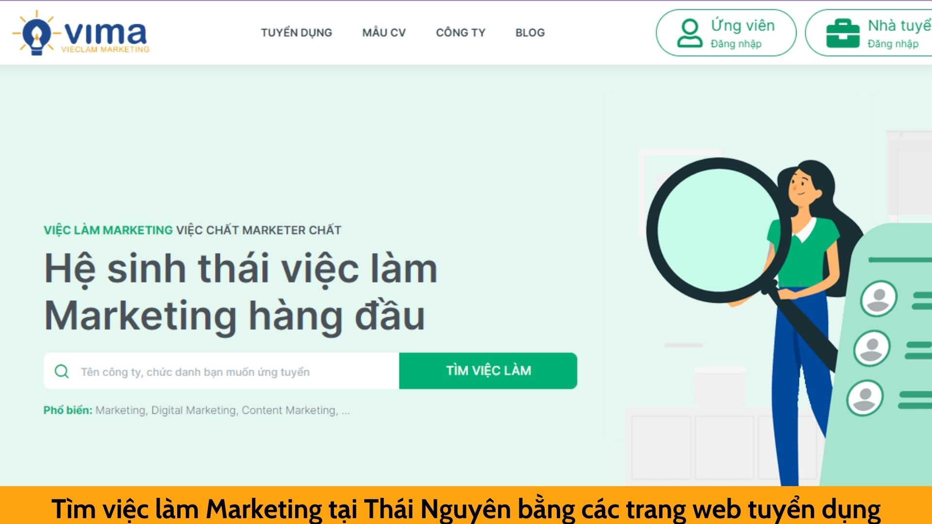 Tìm việc làm Marketing tại Thái Nguyên bằng các trang web tuyển dụng