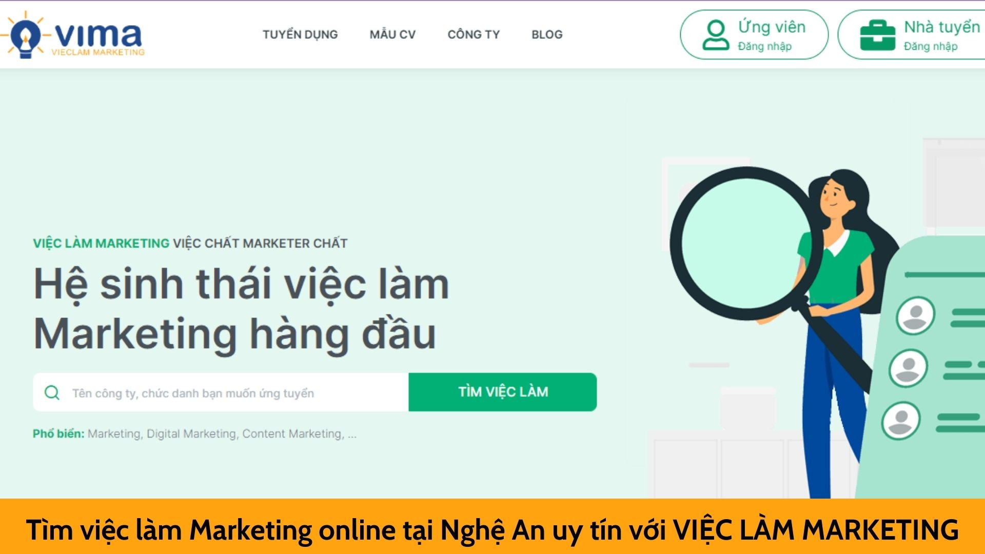 Tìm việc làm Marketing online tại Nghệ An uy tín với VIỆC LÀM MARKETING